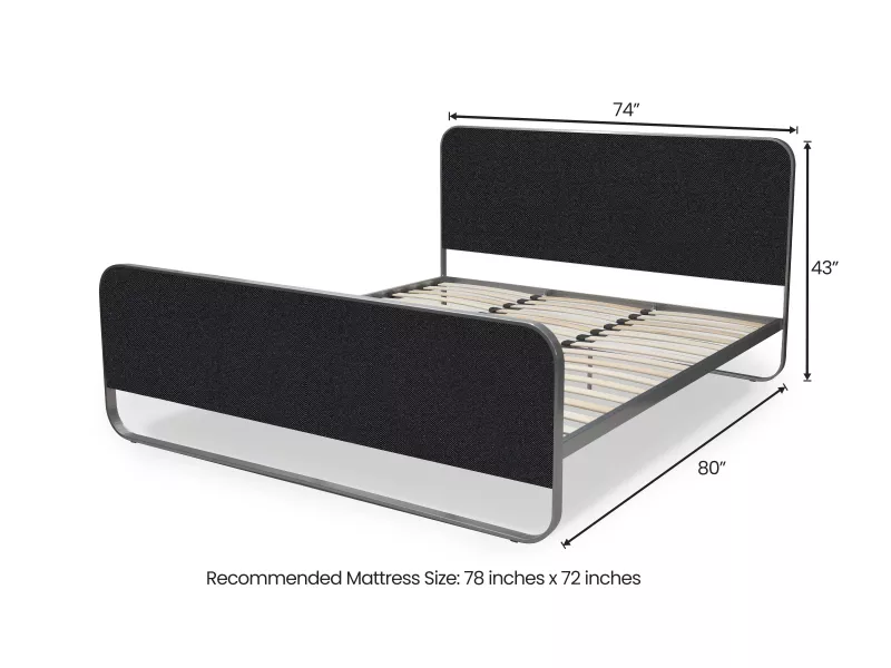 Chloe King Size Double Bed in Black Color